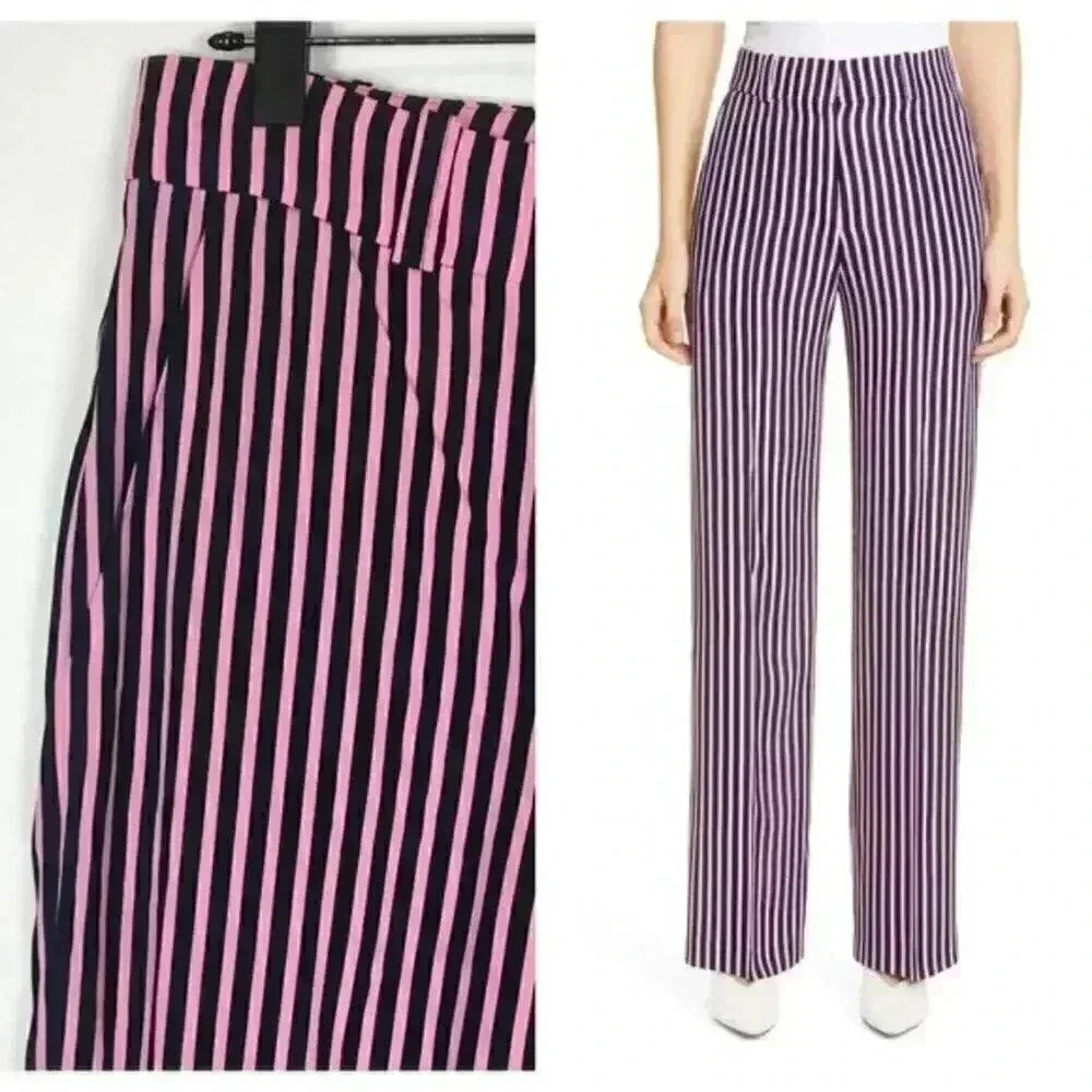Hugo Boss‎ Hatessi Wide Leg Striped Trousers Sz 10
